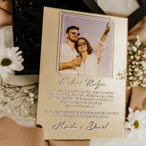 Zaproszenie ślubne dla Rodziców  ZDJĘCIE + PODSTAWKA