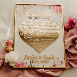 Ślubne Podziękowanie dla rodziców - Serce XL 2