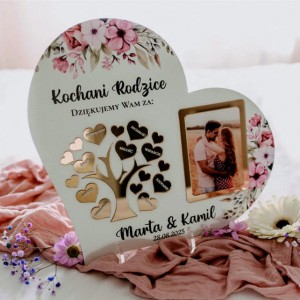 Podziękowania dla Rodziców na ślub - Serce Drzewko