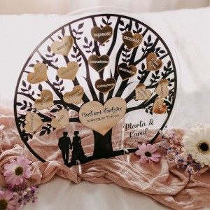 Podziękowanie dla Rodziców Ślubne - Drzewko Szkło Serca 