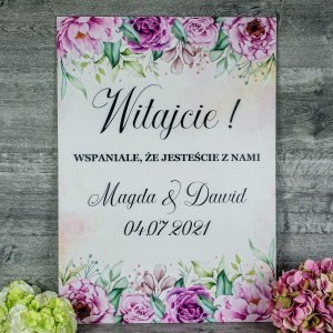 Tablica powitalna - Piwonie