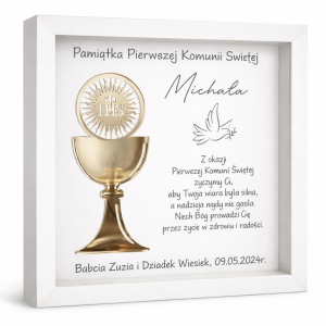 Personalizowana Pamiątka Pierwszej Komunii Świętej - Lustrzany Kielich