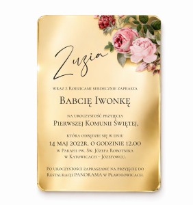 Zaproszenie chrzest / komunia 1